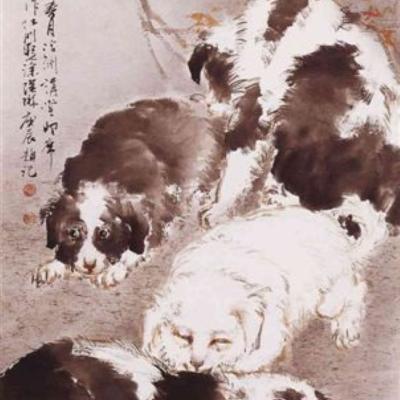F002 Puppies 80x32cm 2000