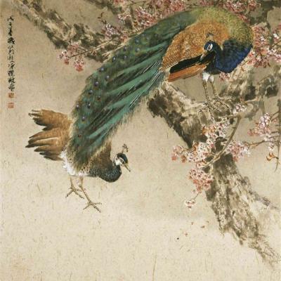F007 Peacock In Spring 121x116cm 2008