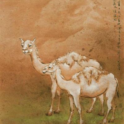 F025 Two Camels 90x60cm 2005