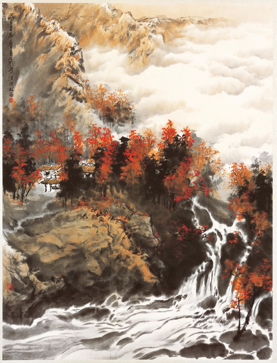 M011  秋瀑120x90cm 2012年